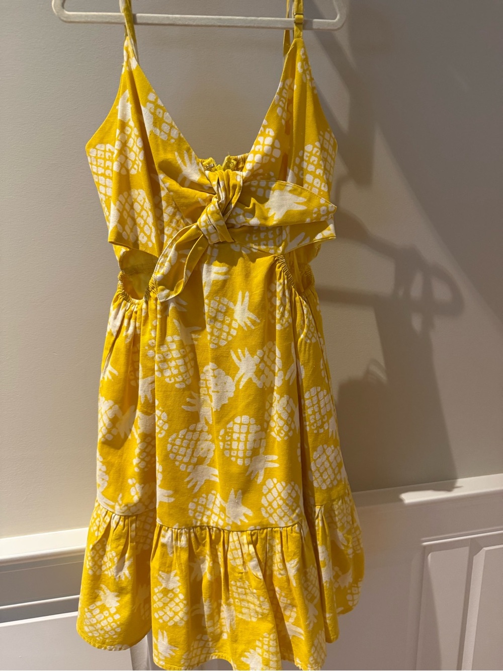 Acne Yellow and White Pineapple Print Sundress for Tween/Teen
